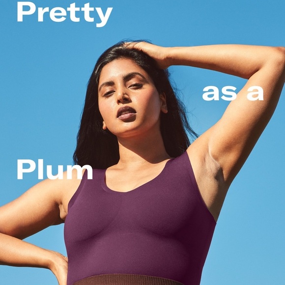 KNIX LuxeLift Shapewear Tank Top Size Small Plum Purple V-Neck Built in Bra - Picture 7 of 8